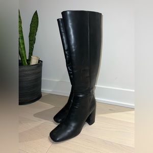 Black knee high boots